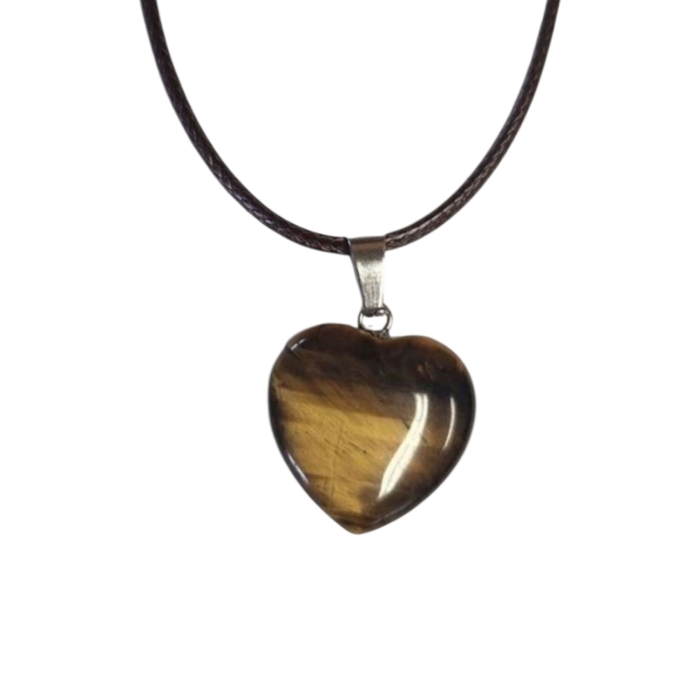 Natural Healing‎ Chakra Stone Heart Love Spotted Tigers Eye Necklace